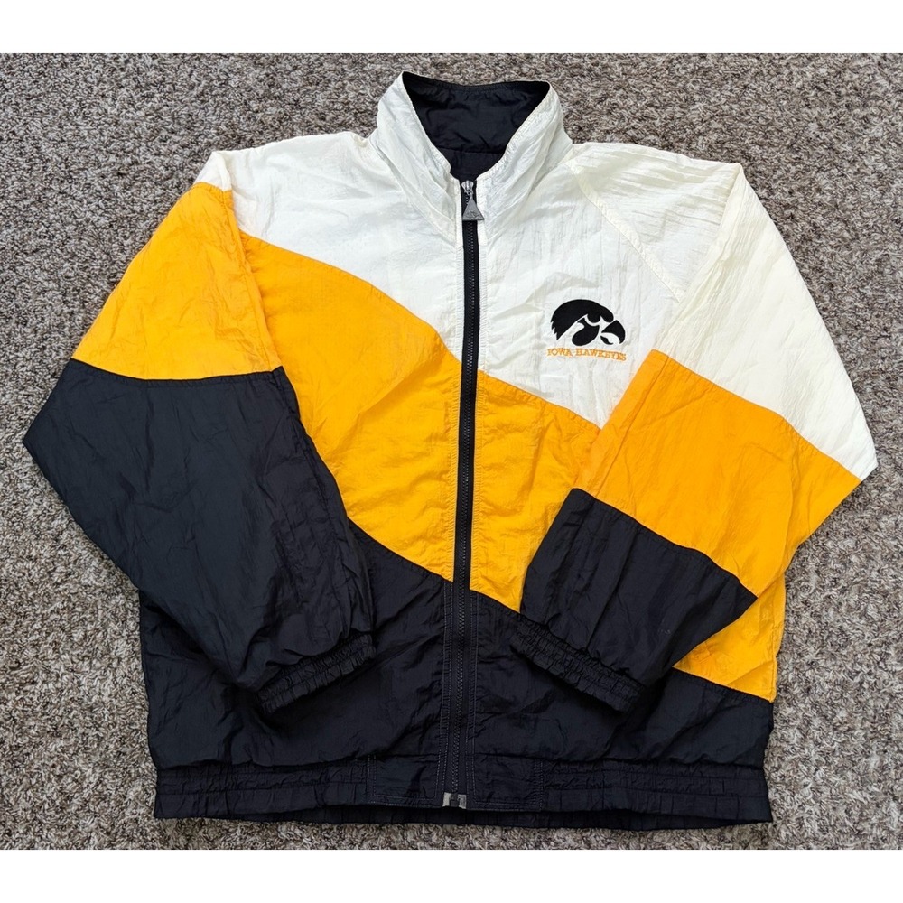 Red Oak Sportswear Windbreaker Iowa Hawkeyes Color Block Full Zip XL USA Jacket